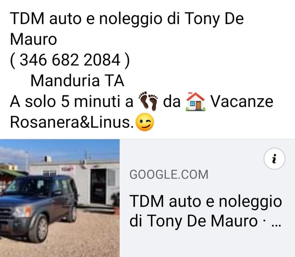 Rosanera&Linus Βίλα Manduria Εξωτερικό φωτογραφία